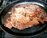 A picture of step 2 of My Sizzling Steak, Garlic Mushrooms & Onions. 😋.
