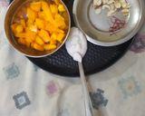 A picture of step 1 of Stuff paneer mango Lychee delight.