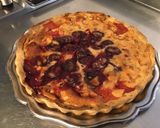 Une image de l'étape 13 de Tarte pêches de vigne et rhubarbe (pâte brisée à la pêche).