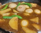 A picture of step 4 of Anday aloo curry.