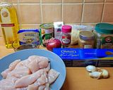 A picture of step 1 of Chicken Alfredo with Teriyaki Sauce.