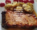 Foto del paso 10 de la receta Churrasco o costillar de cerdo con patatas al ajo y orégano al horno o en Airfryer