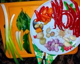 Foto langkah ke 2 dari resep Lontong Sayur Krecek Jantung Pisang.