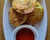 A picture of step 6 of Red lentils mini uttapam.