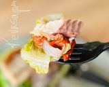 A picture of step 3 of Tudela Lettuce Hearts with Escalivada and Mackerel.