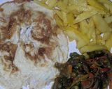A picture of step 5 of Chips,fried egg and veggies sauce.