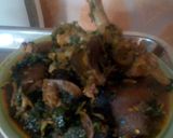 A picture of step 3 of Edikaikan with goat meat.