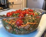Une image de l'étape 12 de Salade de lentilles au bœuf,tomates,carottes et pissenlit.