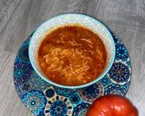 Une image de l'étape 7 de Soupe à la tomate et vermicelles.