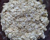 A picture of step 1 of Oats chocolate burfi.