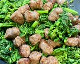 A picture of step 6 of Pasta with Broccoli Rabe and Italian Sausage.