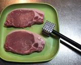 A picture of step 1 of Crispy and Tender Pork Cutlets with Fresh Breadcrumbs.