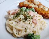 Foto langkah ke 5 dari resep Fettuccine carbonara alfredo.