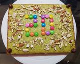 A picture of step 9 of Badam pista Rava cake.