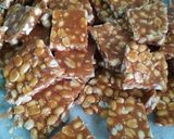 A picture of step 8 of Mungfali ki chikki.