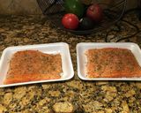 A picture of step 1 of Salmon and Asparagus Foil.
