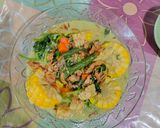Foto langkah ke 5 dari resep Sayur Lodeh Santan Bening berbagai macam sayur: wortel 🥕,jagung🌽, bayam, kacang panjang.