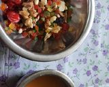 A picture of step 2 of Christmas special eggless plum cake.