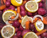 A picture of step 5 of Roasted Potatoes 🥔 and Baby Carrots 🥕with Lemon 🍋.