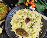 A picture of step 4 of Jeera Rice with Whole Spices.