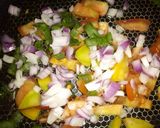 A picture of step 2 of Veggies omelette with fried potatoes.