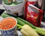 Vöröslencsés rakott karfiol (vegán) recept fázis 1 fotója