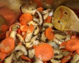 A picture of step 3 of Shiitake mushroom and bok choy soup.