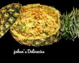 A picture of step 3 of Pine Apple-flavored fried rice.