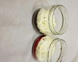 A picture of step 1 of Red Velvet & Chocolate  Cake  Jar.