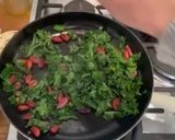 A picture of step 4 of Pan fried kale with toasted almonds.
