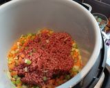 A picture of step 3 of Ninja Foodi pasta with meat Bolognese sauce.