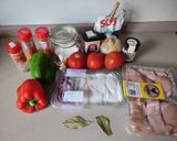 A picture of step 1 of Chicken Paella.