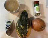 A picture of step 1 of Coconut Milk Pumpkin Soup with Dumplings.