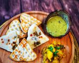 A picture of step 2 of Masala  Uttapam Waffle.