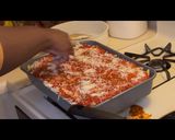 A picture of step 8 of 3-cheese baked Ziti pasta.