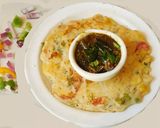 A picture of step 5 of Uthappam to kill for.