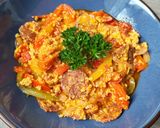 Tojásos lecsó kolbásszal recept fázis 3 fotója