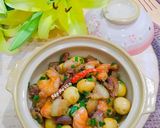 Hình bước làm 5 của món Thịt kho tiêu,trứng cút và tôm