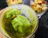 A picture of step 2 of - Avocado Milkshake with chia seeds,Layered with Papayas & Vanilla Sponge Cake.