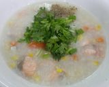 Hình bước làm 7 của món Cháo cá hồi sắc màu