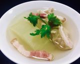 รูปขั้นตอนการทำที่ 1 ของ กระเพาะหมูตุ๋นฟัก ณ ครัวหมี