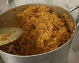 A picture of step 1 of Jerof Rice with Goat meat.