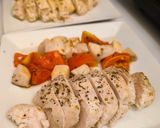 A picture of step 4 of Air Fryer Low-Fat Meal: Chicken Breast with Roasted Vegetables.