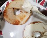 A picture of step 2 of Bagel with cream cheese.
