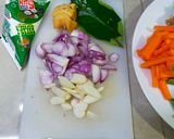 Foto langkah ke 1 dari resep Sayur Tumis Santan (Sayur Lodeh Bumbu Iris Buncis,Wortel,Tempe).