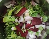 A picture of step 4 of Beetroot Felafel Sandwich with Feta cheese salad.