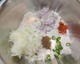 A picture of step 2 of Kuttu ata pancake.