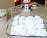 A picture of step 3 of Kourabiedes (Greek Almond Shortbread Cookies).