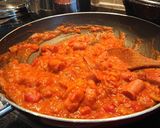 A picture of step 3 of Hotdogs and Spaghetti.