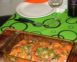 Foto del paso 5 de la receta: Lomo de pez gallo cubierto con verduras salteadas y champignones